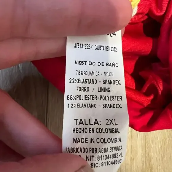 AGUA BENDITA Women's Calista-Isabella Bikini Top Size 2XL In Red - Picture 10 of 13